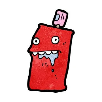 Drooling spraycan cartoon Stock Illustration
