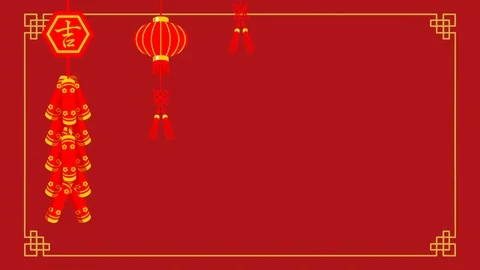 Drooping Firecracker and lantern Ornament Motion background Video stock 101138803