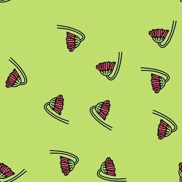 Drooping flowers sad mood vector seamless pattern Stock Illustration