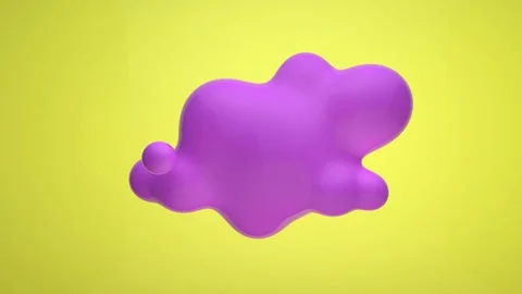 Drop of abstract liquid pink on yellow background Stock-Footage 108333813