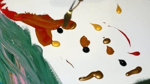 A drop of acrylic paint on a white background. Stock Footage 123673147