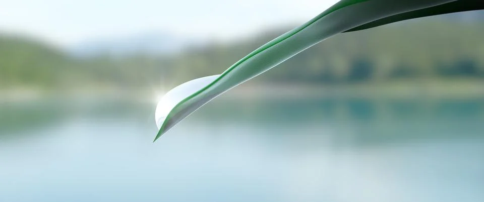 Drop and leaf in widescreen Stock Illustration