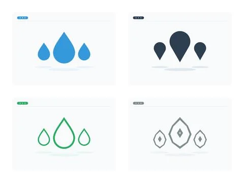Drop And Shape Element Abstract Vector Collection Commercial Visual Graphic 库存插图