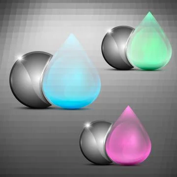 Drop and sphere logo Stock Illustration