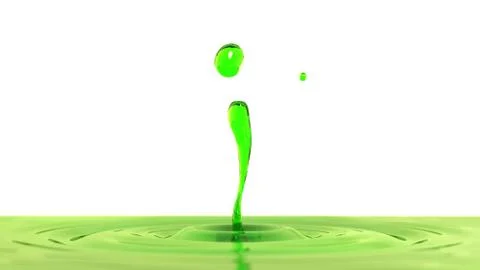 Drop of apple juice macro with the focus effect (side view on white backgroun Stock Illustration