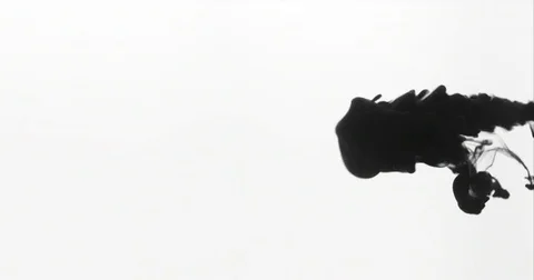 Drop of black ink falling into the water Video stock 79861328