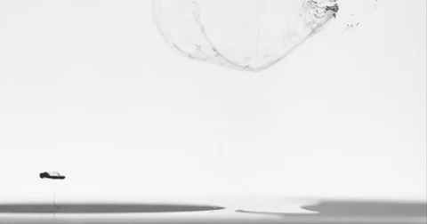 Drop of black ink falling into the water 스톡 동영상 79861418