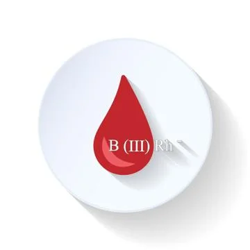 Drop of blood with blood group flat icon Stock Illustration