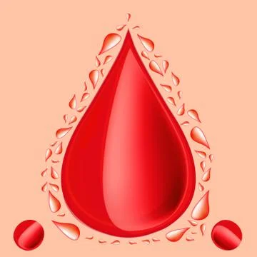 A drop of blood. Stock Illustration