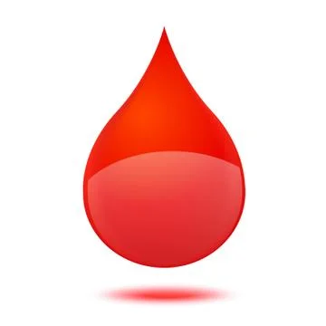 Drop of blood on a white background Stock Illustration