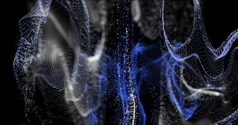 A drop of blue and white particles on a black background Stock Footage 260625575