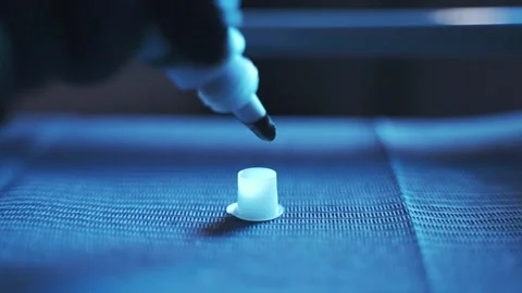 Drop of blue ink Stock Footage 130864720