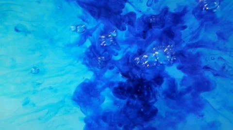 Drop Of  BLUE Ink In Water motion like smoke Vidéo 3417340