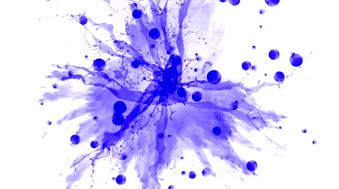 Drop of blue ink on white background Stock Footage 50991496