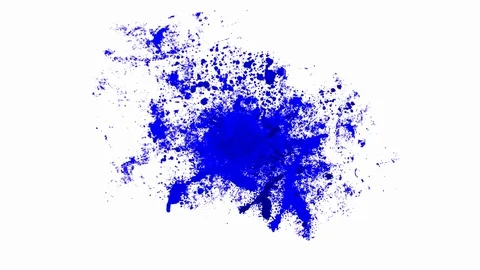 Drop of blue ink on white background Stock Footage 77177397