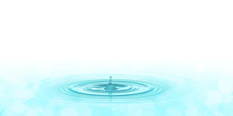 A drop of blue water on the surface of the water 3d illustration Illustrazione stock