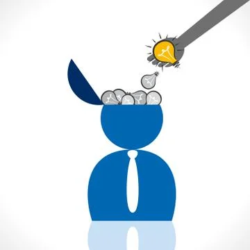 Drop bulb or new idea in human head vector Stock Illustration