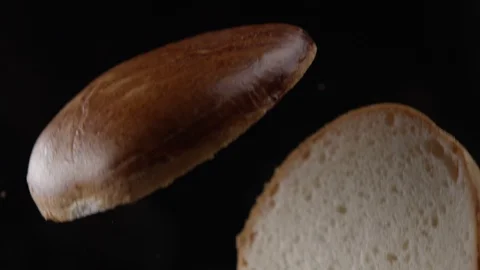 Drop bun in slow motion Stock Footage 98511779