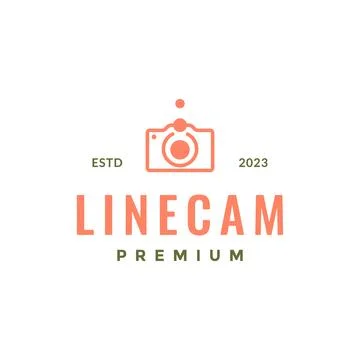 Drop camera line style hipster colorful logo design vector icon illustration 스톡 일러스트