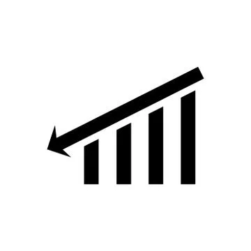 Drop chart glyph icon Stock Illustration