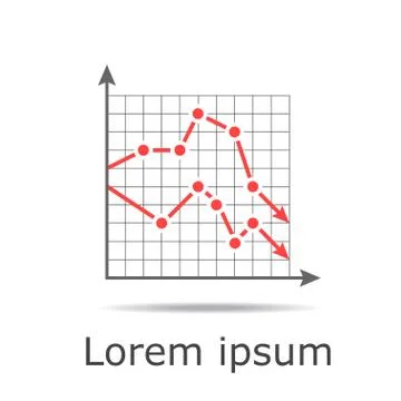 Drop chart with two graphs on grid and gradient background Stock Illustration