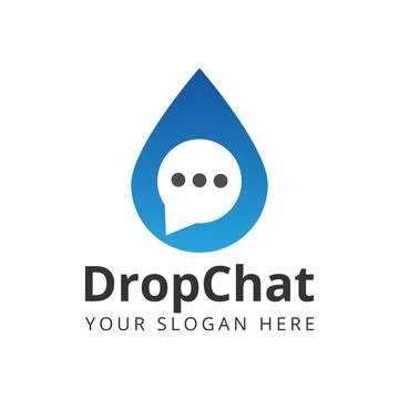 Drop chat logo design Stock Illustration