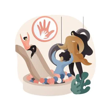 Drop-in childcare abstract concept vector illustration. Illustrazione stock