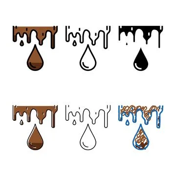 Drop chocolate color icon vector variety 库存插图