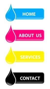 Drop cmyk web buttons Stock Illustration