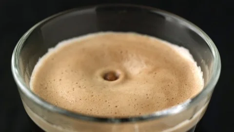  Drop of coffee fall on espresso Video stock 81807124