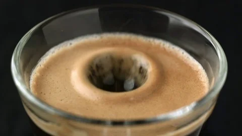  Drop of coffee fall on espresso Video stock 81807212