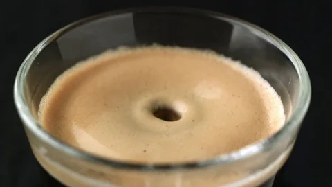  Drop of coffee fall on espresso Video stock 81807281