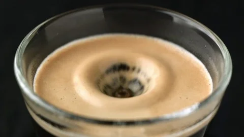  Drop of coffee fall on espresso Video stock 81807303