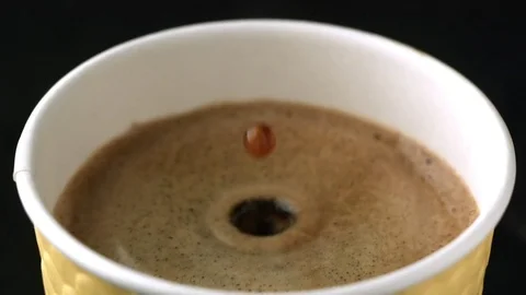  Drop of coffee fall on espresso Stockbeeldmateriaal 81807370