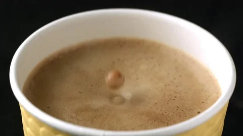  Drop of coffee fall on espresso Stock-Footage 81807393