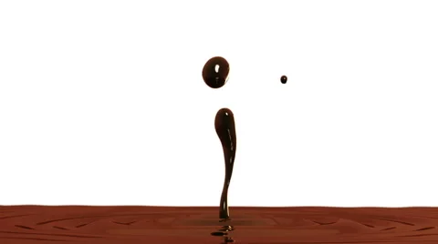 Drop of coffee macro with the focus effect (drop 2) on white background Stock Footage 56508035