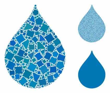 Drop Composition Icon of Inequal Elements Stock Illustration