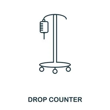 Drop Counter icon. Outline style icon design. UI. Illustration of drop counter Stock Illustration