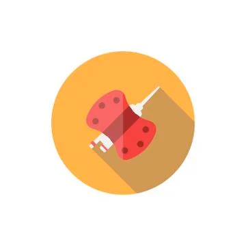 Drop Counter Needle Flat Icon With Long Shadow. Medical Flat Icon. Stock Illustration