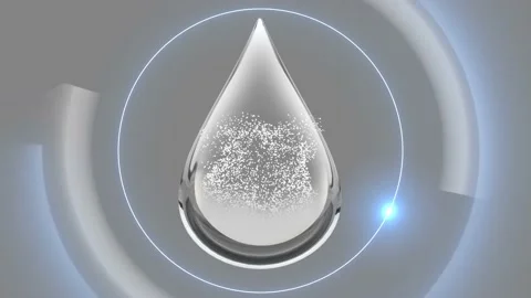 Drop in cream or milk or ingredients contained in body lotion in 3D format. Stock Footage 152867851