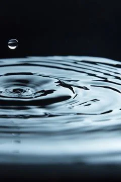 Drop creating ripple effect liquid Stock Photos