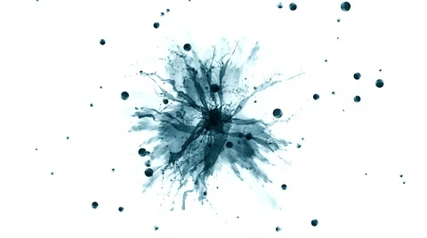 Drop of dark blue ink on white background. 4K Stock Footage 68582379