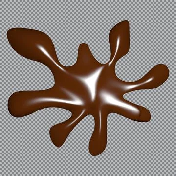 A drop of dark chocolate on a transparent background. Stock Illustration