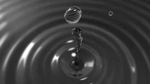 Drop of dark water macro with the focus effect (drop 2) Stock Illustration