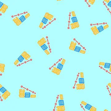 Drop decline fall trend gold coin vector seamless pattern Illustrazione stock