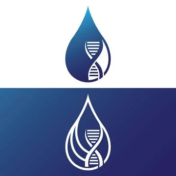 Drop with DNA logo template Stock Illustration