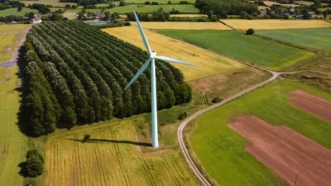Drop down clip of wind turbines Stock Footage 175532989