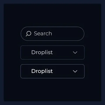 Drop down list UI elements kit Stock Illustration