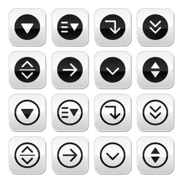 Drop down menu round buttons set Stock Illustration