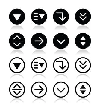 Drop down menu round icons set Stock-Illustration